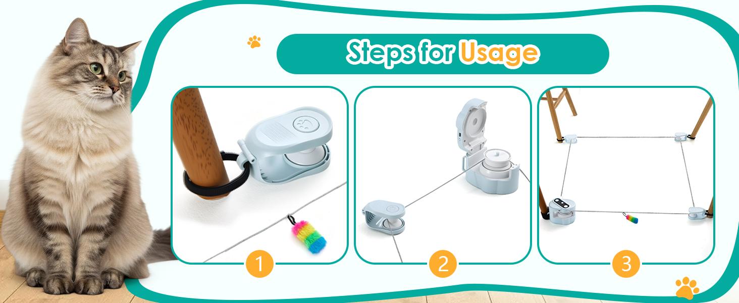 Interactive Cat Toy for Indoor Cats,Electric Remote Control Cat Chaser,Auto/Manual Control DIY Cat Feather Toy Treadmill for Kitten Puppy,Automatic Exercise & Mental Stimulation Cat Toys (Light Blue)