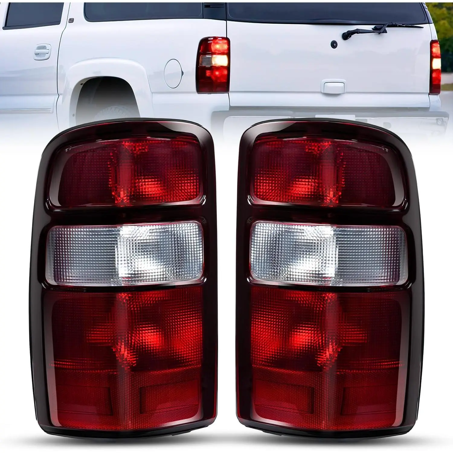 Nilight OE-Style Taillight Assembly - Driver & Passenger Side Replacement for 2000-2006 Chevy Tahoe, Suburban 1500, GMC Yukon Chevy/GMC SUVs, Plug-In Socket, Polycarbonate Sealed Housing, High-Impact Shock Resistant Night Safety Rear Lamps, Automotive, Au