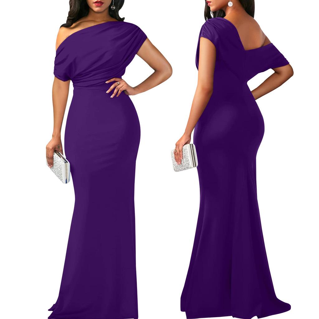 2024 Spring Women Elegant Sleeveless Off Shoulder Bodycon Long Formal Party Dress