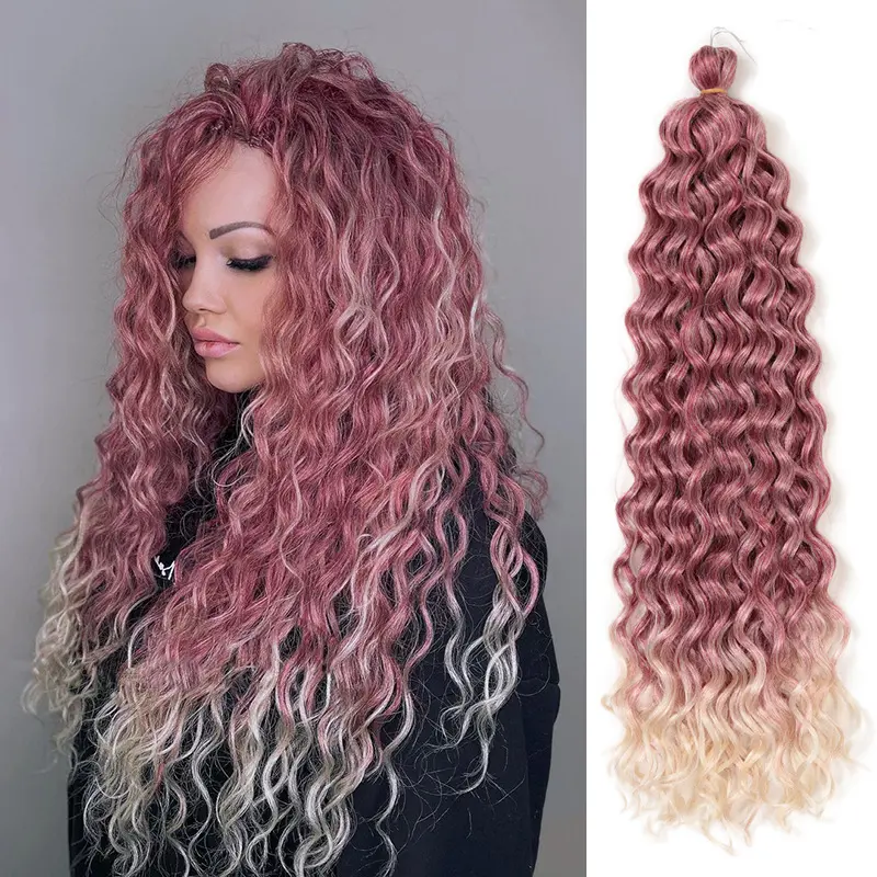 Synthetic White Hawaiian Roll Wig, 18in Deep Twist Curl Hair Extension Piece