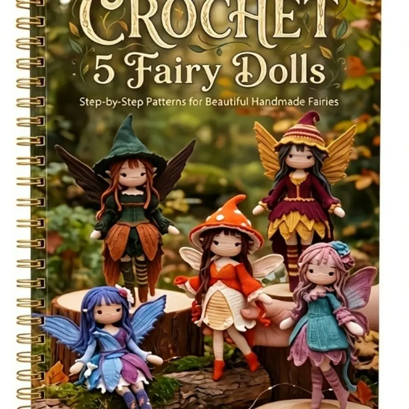 Crochet 5 Fairy Dolls Pattern Book, Step-By-Step Amigurumi Tutorials for Beginners, Beginner Friendly, Easy-To-Follow Instructions, Perfect for Craft Enthusiasts