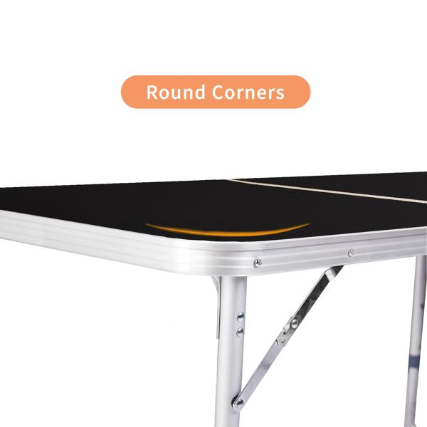 4Ft Portable Multipurpose Folding Table black