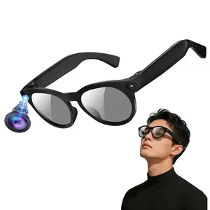 AI Smart Glasses with Video Recording, 8MP Anti-Shake Camera, 4GB Memory(Build-in) ,Build-in Mic & Speakers, Video Call Translation, Bluetooth Calling, Music Control , Type C Charging Support, 2 Lenses Total (Transparent +Black)