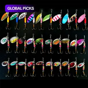 30 Pcs Rotating Topwater Spoon Fishing Lures Kit with Hooks, Artificial Fish-Shaped Baits, Outdoor Fishing Accessories Gear #GLOBAL PICKS