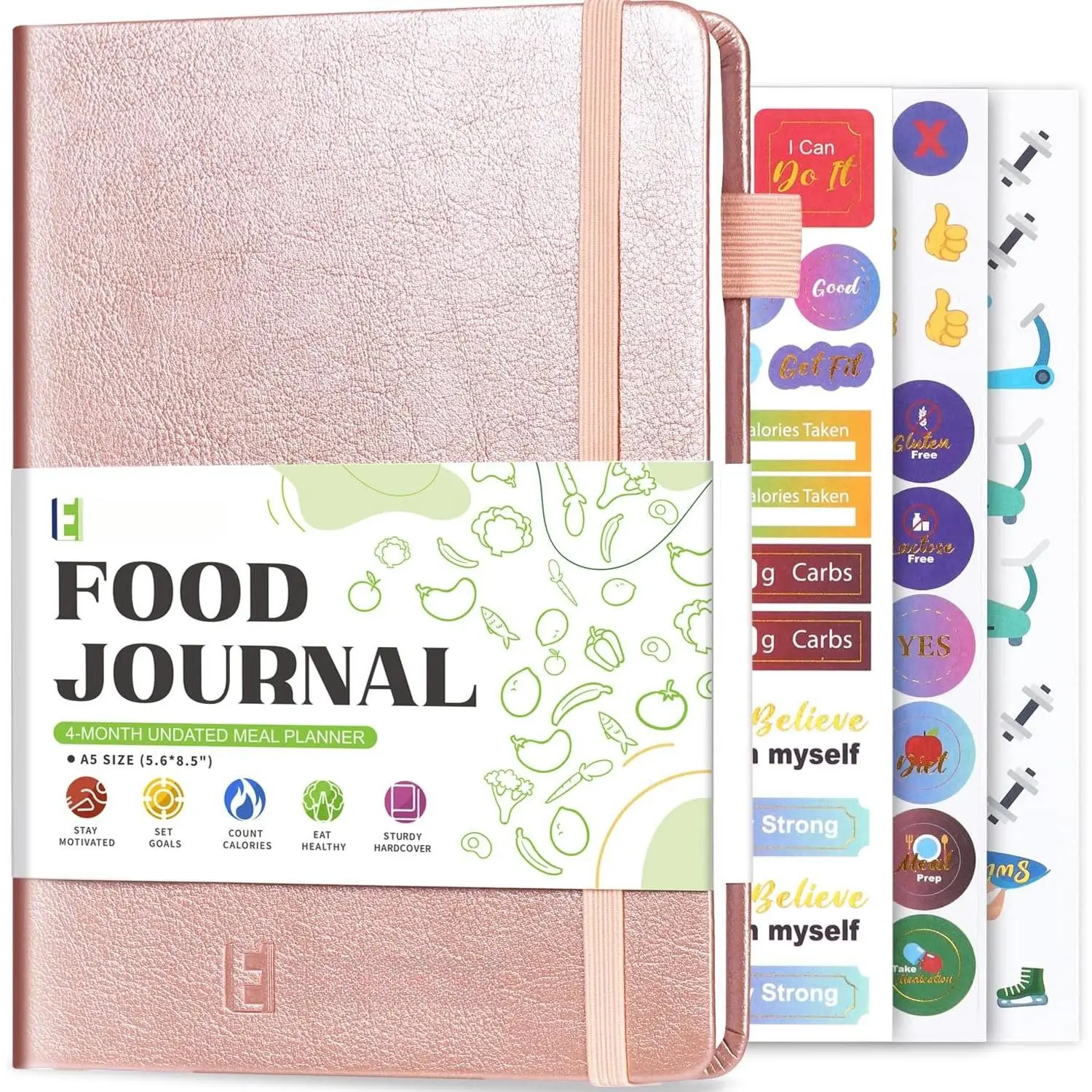 Journal for , Meal Planner & Daily   Diary to Count Calories Nutrient , Journal to Track (A5 size)-