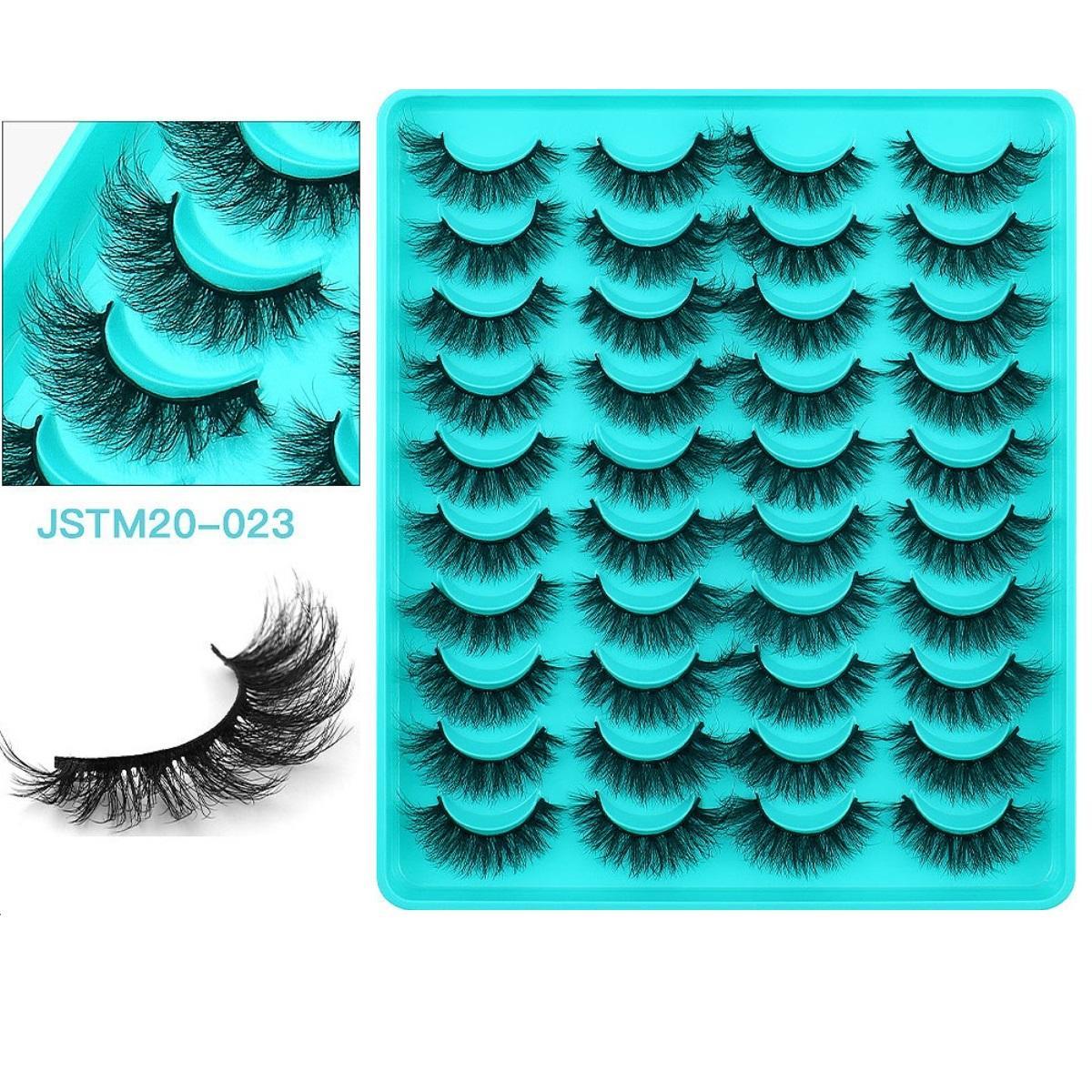 20 Pairs of 10-18mm 3D Mink Effect False Eyelashes, Fluffy Cat Eye Lashes for Natural to Dramatic Look, Dense Layered and Textured Eyelashes