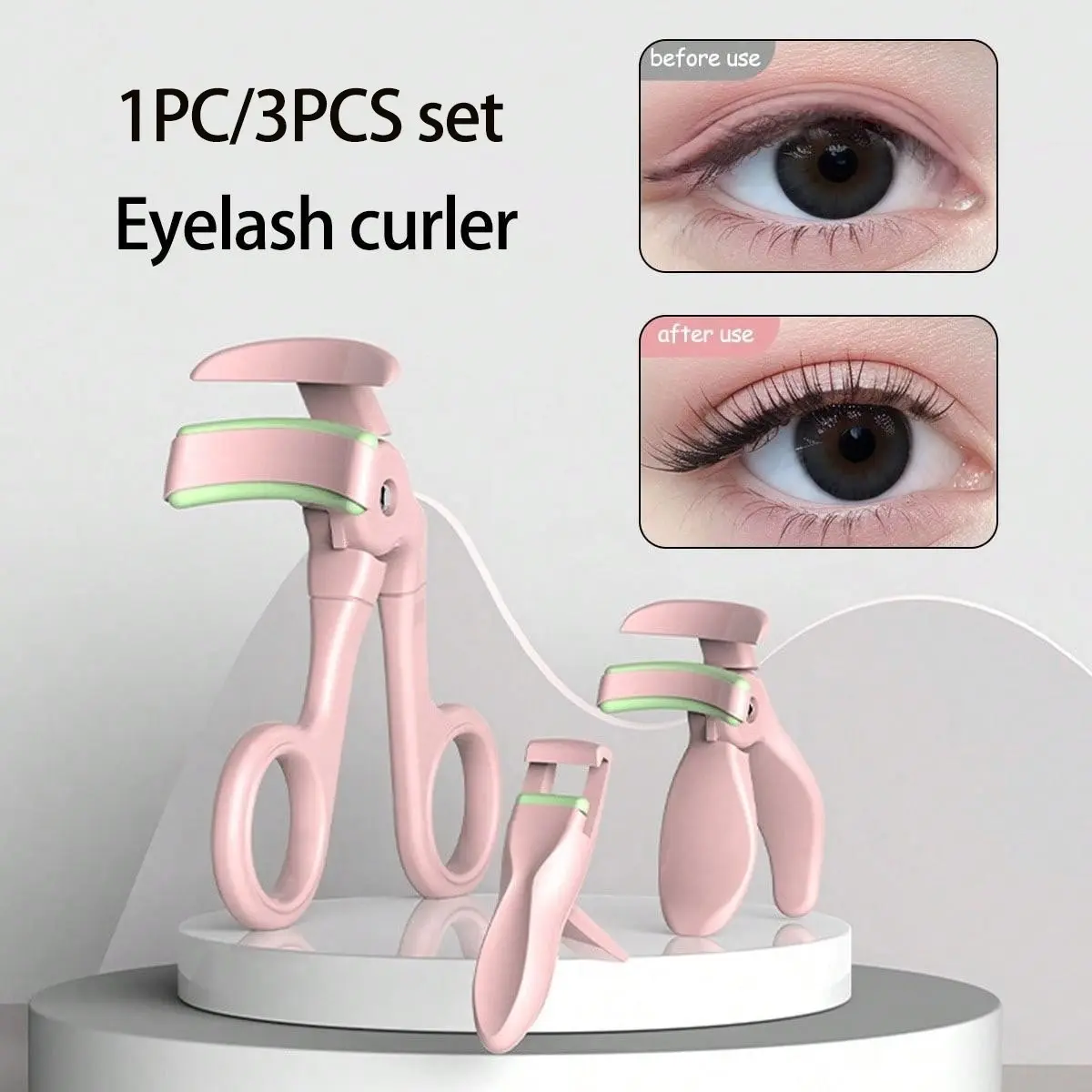 Japanese Style Eyelash Clip Set, Mini Frameless Lash Curler, Wide Angle Round Handle, Easy to Use, No Eye Lid Damage, Eyelash Curlers