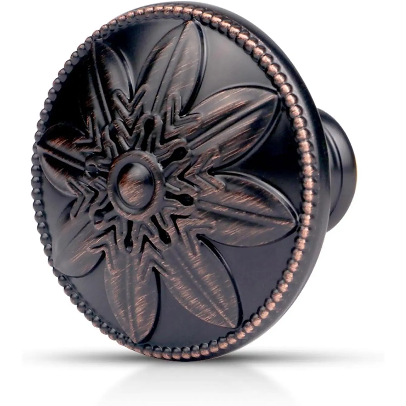 10 Pack Oil Rubbed Bronze Cabinet Knobs, 1.4" Round Bronze Kitchen Cabinet Knobs Handles for Cabinets and Drawers, Drawer Knobs Dresser Knobs Oil Rubbed Bronze, Solid Zinc Alloy
