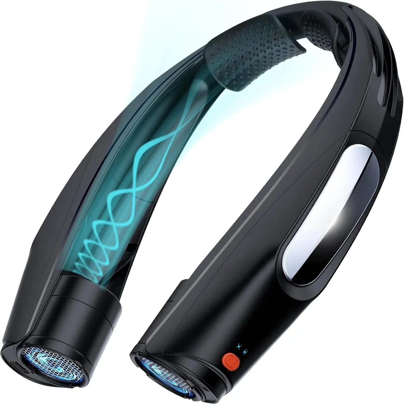 Portable Neck Fan, Hands-Free Personal Fan | 3000mAh Battery Operated, USB Rechargeable, 6 Adjustable Speeds, Cooling Wearable Fan for Home, Office, Outdoor, Travel | ABS Material, 5 Blades, Push Button Control