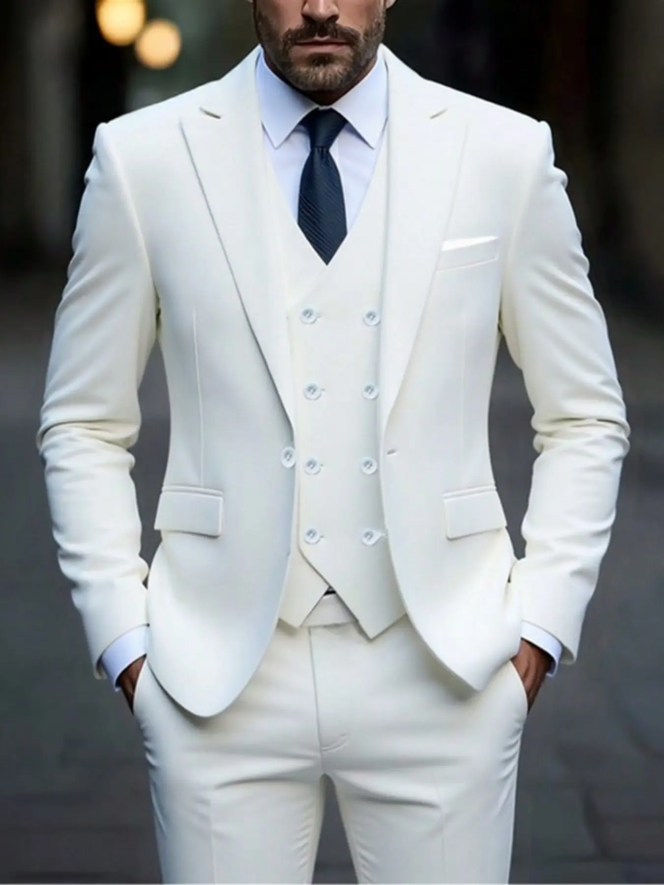 Men's High-Quality Business Suit, Plain Color Blazer, Slim-Fitting, Luxury Evening Dress, Men's Suit Jacket, Suit Pants, Casual Occasion