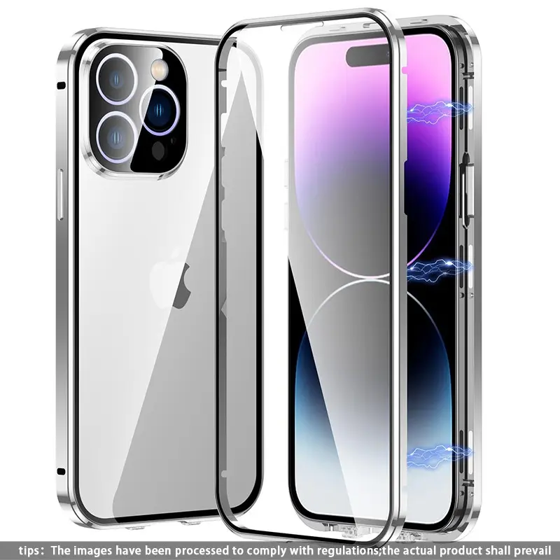 Transparent Metal Anti-Drop Cellphone Case for iPhone 16pro Max 15pro Max 14pro Max 13 12 11, Durable Protective Cover, Shockproof Design, Accessories