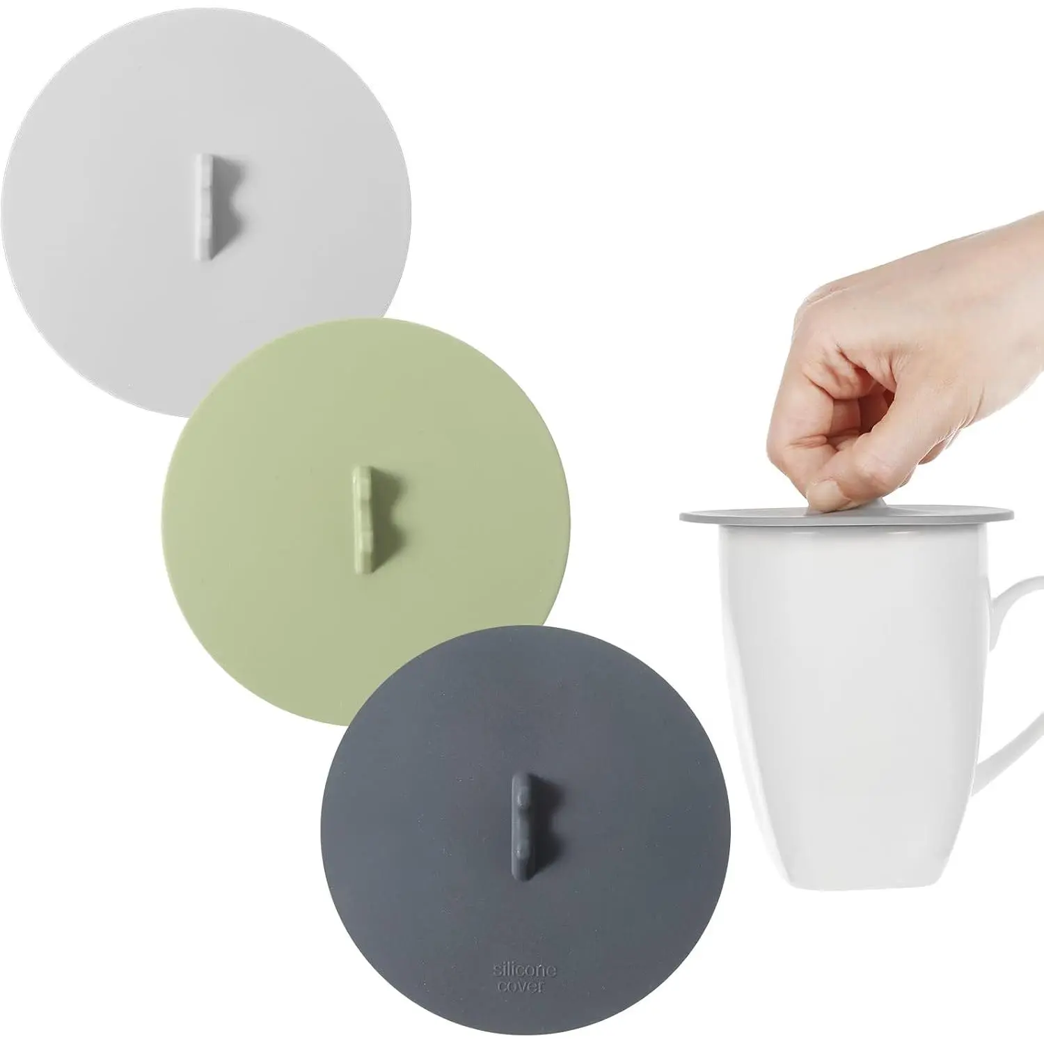 Silicone Lids for Cups, Silicone Cup Covers, Colored Universal Cup Lids, Reusable Mug Cover, Food Grade Dust-proof Airtight Seal Lids for Mugs Tea Cups Coffee Cup