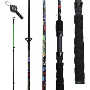5'6" Ultra-Light Spinning Fishing Rod, Threaded Grip  Handle, Durable Composite Graphite & Glass Blank, Ceramic Line Guides,  Strike Detection for Freshwater & Inshore