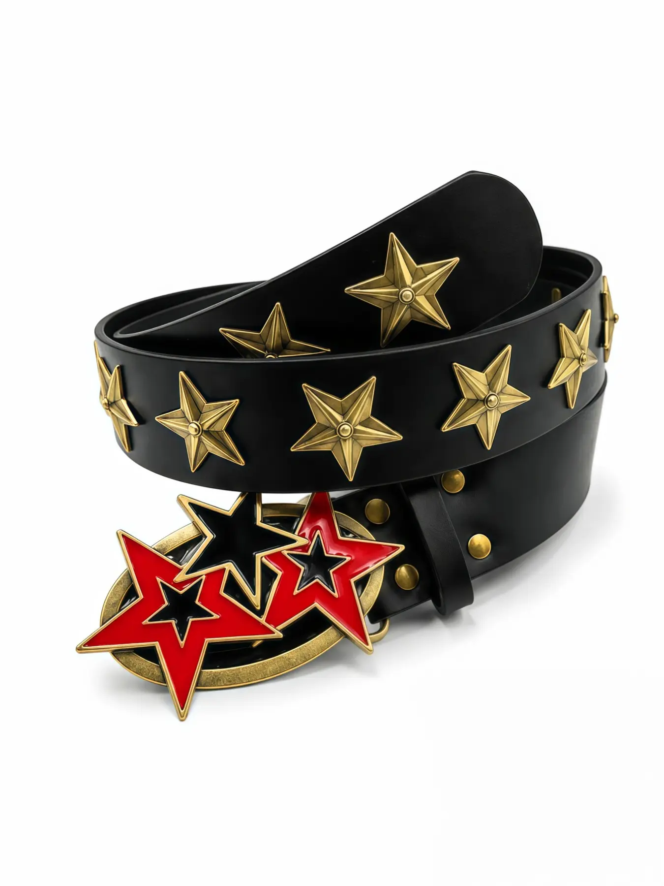 Vintage Silver 15 Star Rivet Belt, Street Punk Style Metal Star Decor PU Leather Belt, Unisex Y2K Rock Fashion Accessory, Star Decorated Belt, Trendy Belt, Unisex Statement Belt