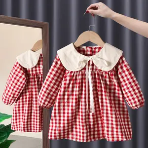 fall toddler kids Girls' Clothes baby Bow Long sleeved Dresses costume children Girl clothing outer Wear Casual Dress
