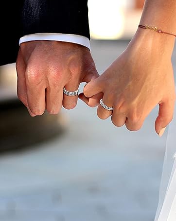 Trendy  Anxiety Ring for Women Men Stainless Steel Spinner Rings Anxiety Fidget Band Rings Engagement Wedding Promise Rings Size 7-10