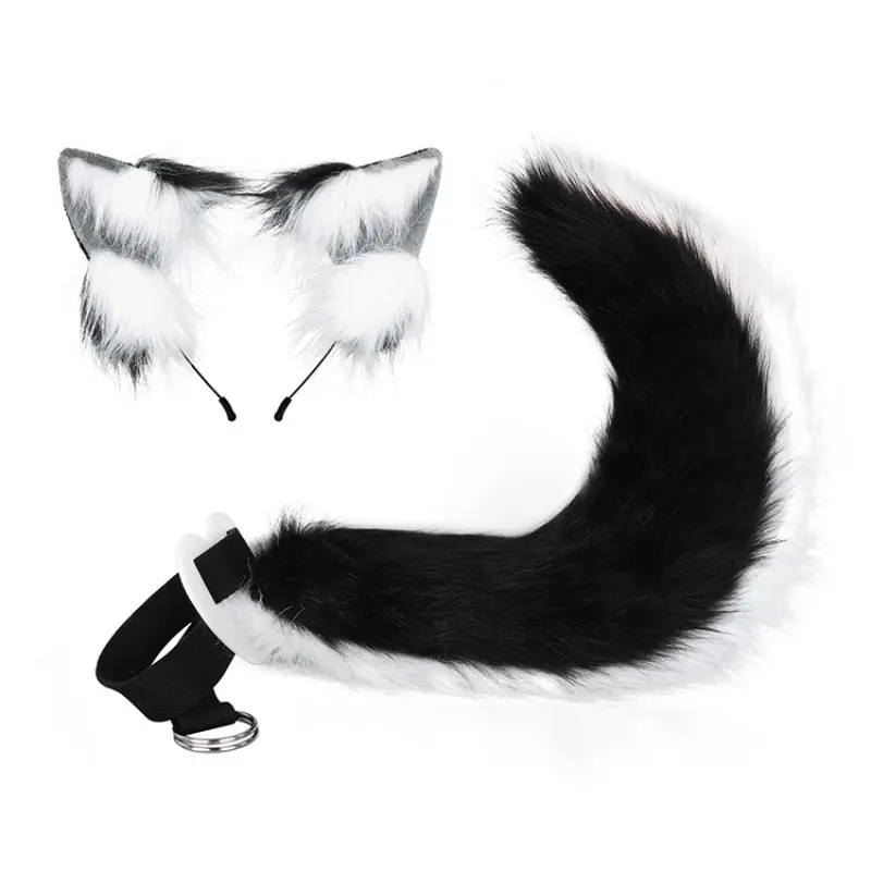Fluffy Fox Ears Headband & Tail Set, Cosplay Kit for Anime, Halloween & Costume, Perfect for Role-Playing Games and Events