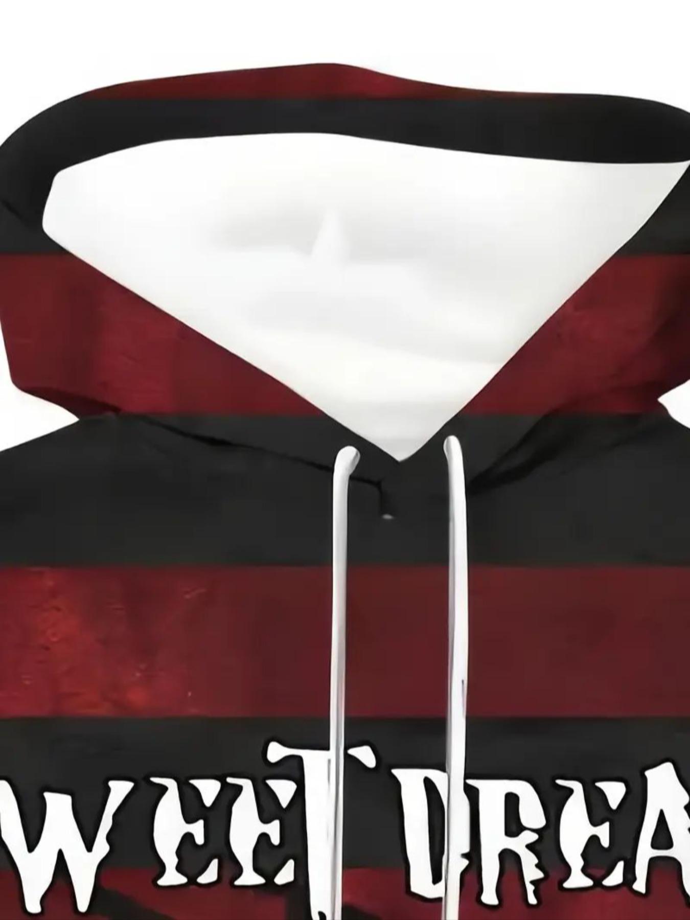 Hooded Casual Hoodie, Casual Sweatshirt Hoodie with Horror Movie Print, Quick-Dry Polyester Fabric, Perfect for Streetwear, Golf, Fishing, Camping, Gym, Beach