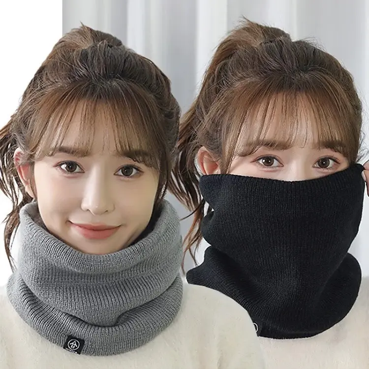 Winter Neck Warmer Premium Fleece Lined Neck Gaiter Thick Knit Infinity Circle Scarf Soft Windproof Outdoor Ski Scarf Unisex Cozy Winter Fashion Accessories Outfit OOTD