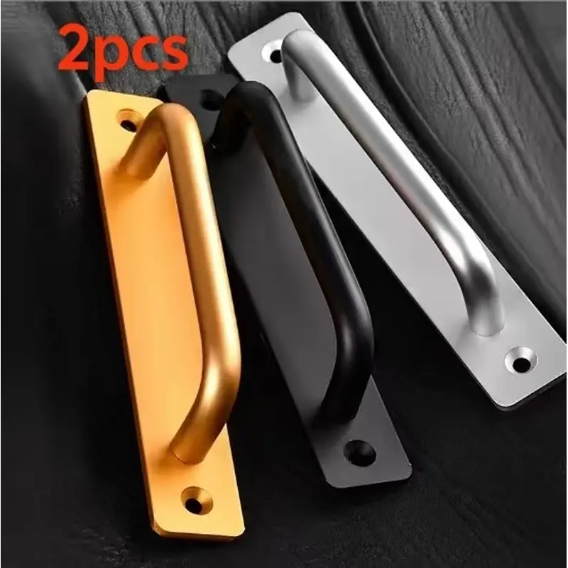 2pcs handle screw hole distance is 96mm, aluminum alloy door handle pushes and pulls glass door handle sliding door handle plastic steel balcony window cabinet door handle.