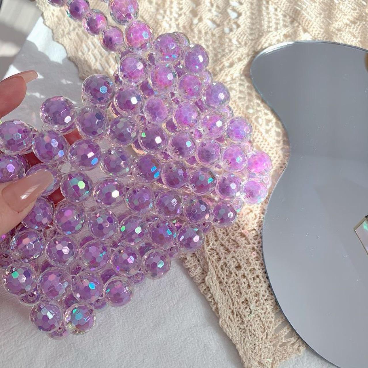 Handmade woven bags, beaded bags, colorful bead-in-bead acrylic finished handbags, tote bags