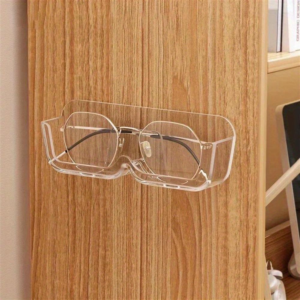 Wall Mounted Glasses Storage Rack, 1 Count Punch Free Glasses Holder, Wall Mounted Organizer, Space Saving Easy To Pick Up and Easy To Access Design Glasses Holder