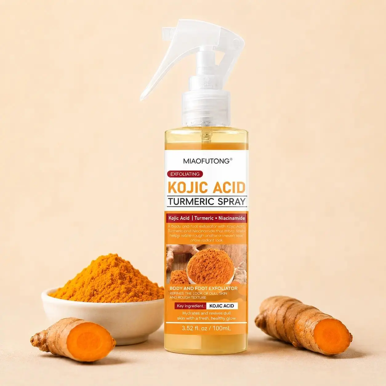 Peel Shot Keratin Care Kojic Acid Turmeric Body Exfoliating Spray 100ml Pore Clearing Exfoliating Formula Dead Skin Remover Skin Exfoliator Removes Dead Skin Skin Repair Scrub Peeling Solution