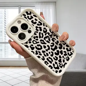 Cute Leopard Cheetah Print Aesthetic Animal Pattern for iPhone 17 16 15 14 Pro Max 13 12 11 Air XR XS Plus Slim Shockproof Protective TPU Cas