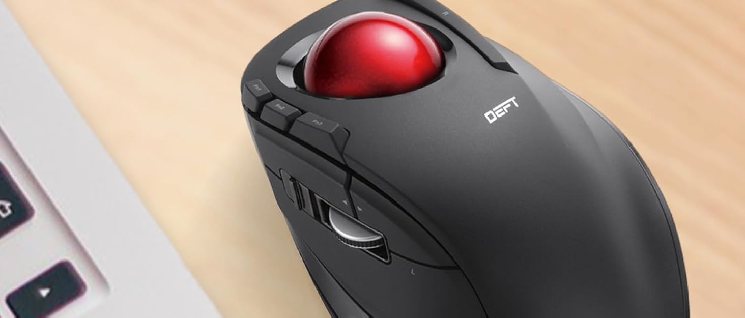 Trackball Mouse, 2.4GHz Wireless, Finger Control, 8-Button Function, Smooth Tracking, Ergonomic Design, Optical Gaming Sensor, For Windows11 and macOS