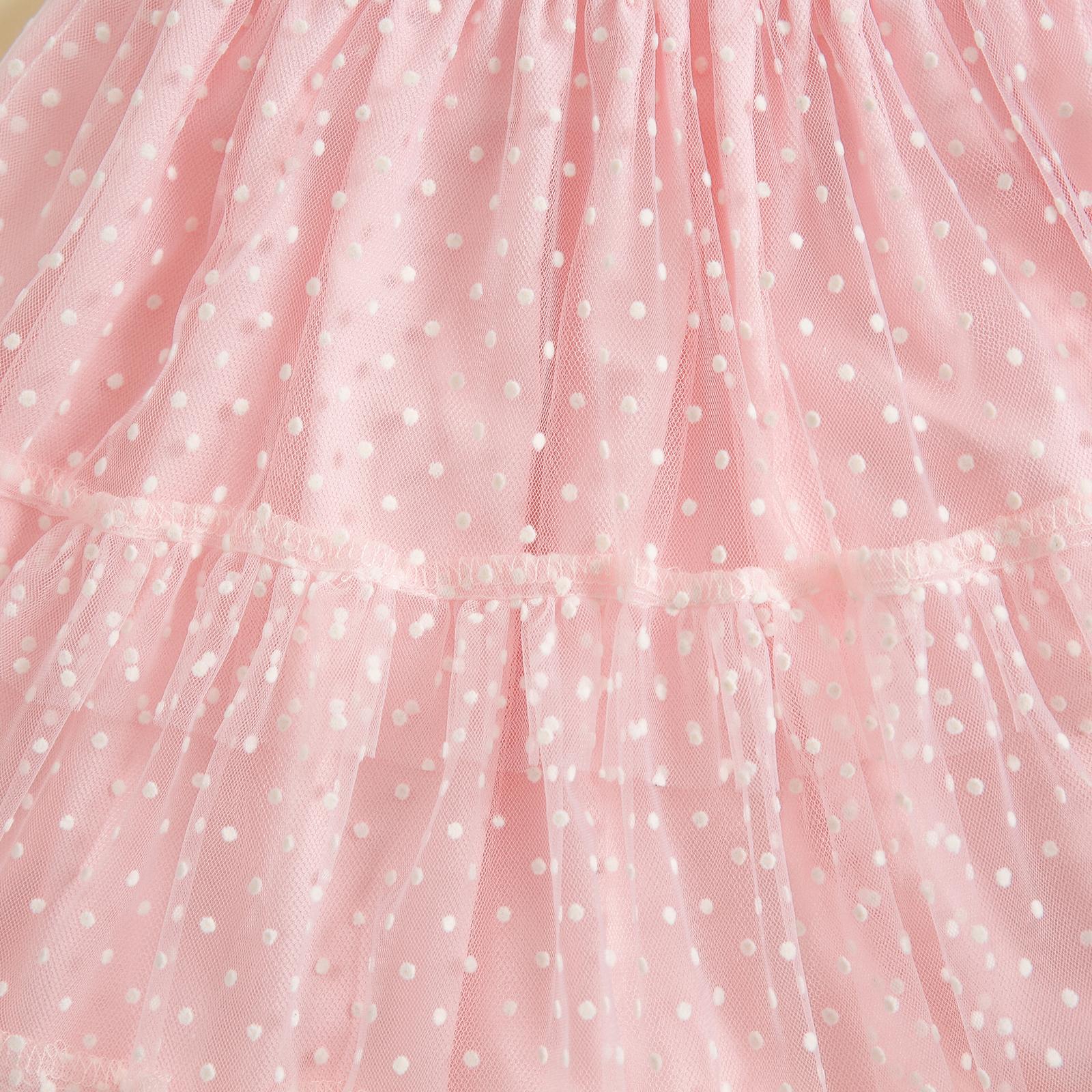 Toddler Baby Girl Princess Boho Dress Sleeveless Spaghetti Strap Swiss Dots Ruffle Tulle Dress Little Girls Summer Outfit