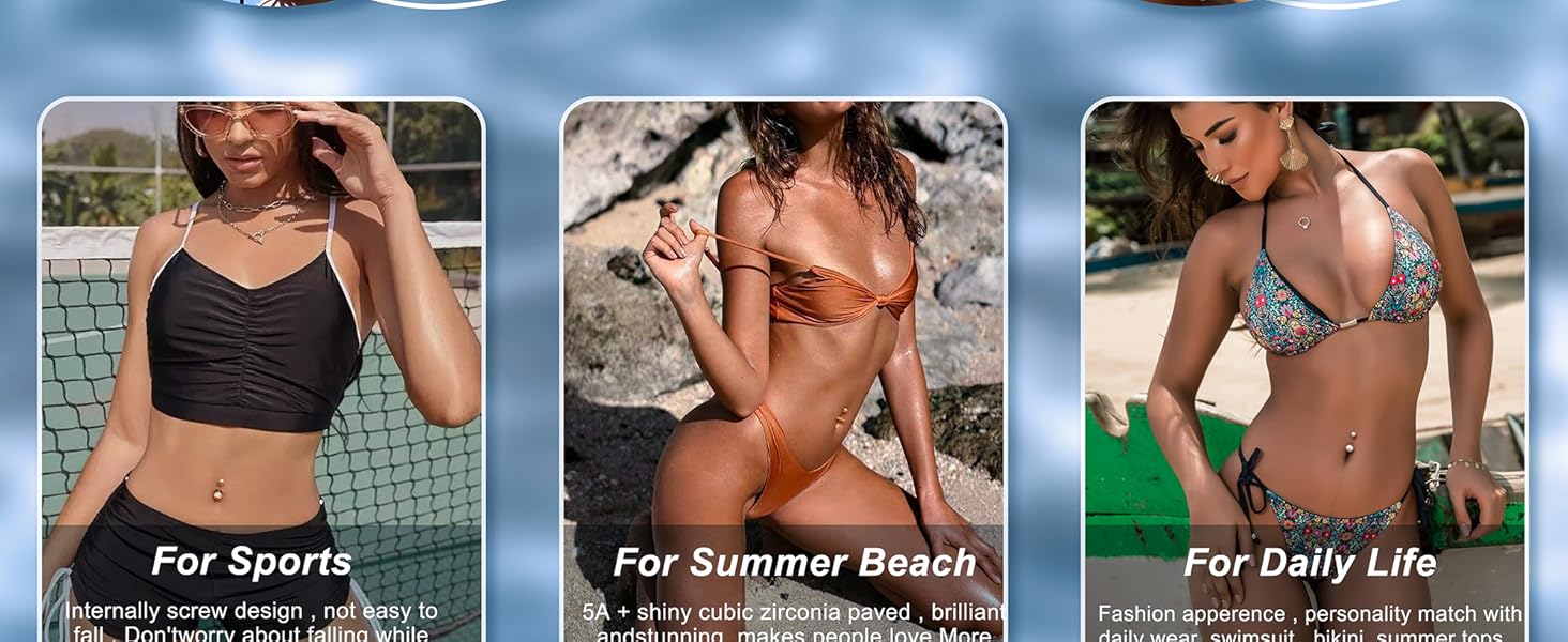 2025 Summer 9Pcs Hypoallergenic Gold Belly  Button Rings  Sparkling CZ Opal  Pearl Clicker Set Boho Chic Navel  Piercings Jewelry for Women Silver Gold