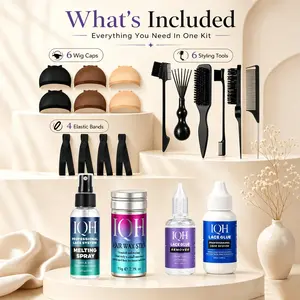 ✨ 20/18/10/4PC Lace Wig Install Kit 💜 Melting Spray • Lace Glue • Remover • Hair Wax Stick • Wig Caps & Styling Tools