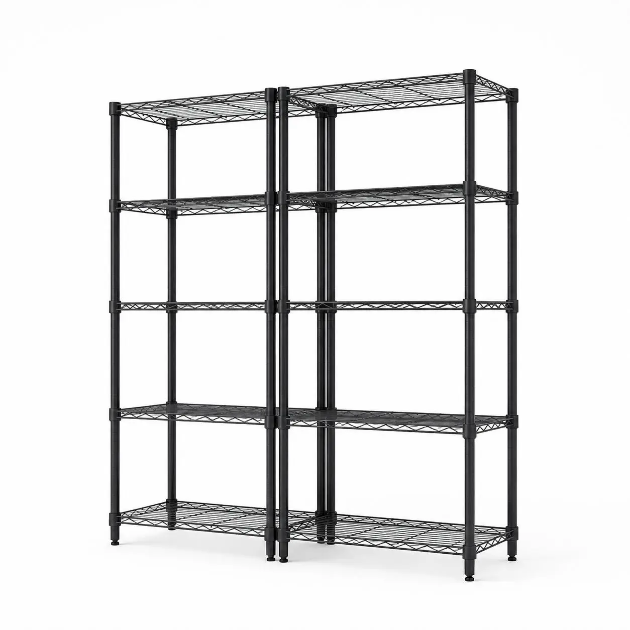 Garvee Heavy-Duty Adjustable Steel Wire Shelving Unit - 5-Tier Freestanding Organiser, 200lbs/shelf Capacity, Multi-Room Storage Rack for Garage, Pantry (1 Unit)