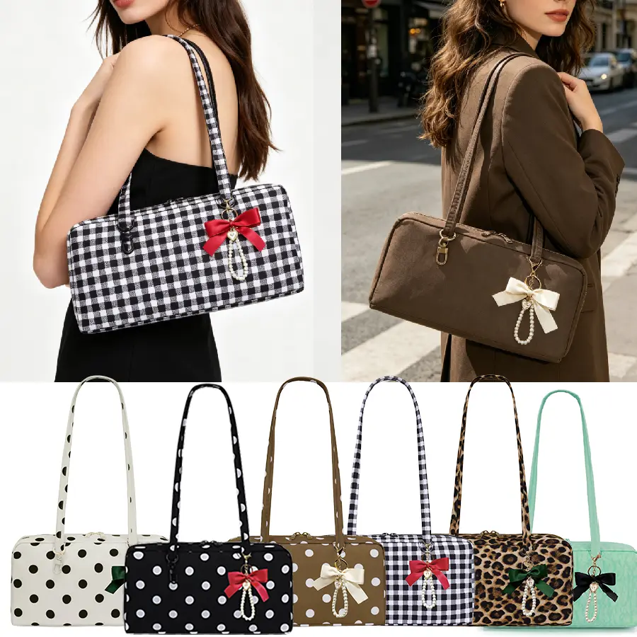 Slouchy Tote Bags Polka Dot Nylon Bowler Bag for Women Hobo Bags Large Shoulder Bag for Travel Work College casual handbag