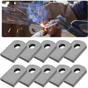 10 count Flat Bottom Weld  Tabs 3/8" Hole,Iron 1-1/2"x1" Welding Table Accessories for Go-Kart Chassis& Base,Multi-Purpose 3/16" Thick Weld  Mounting Brackets  Accessories