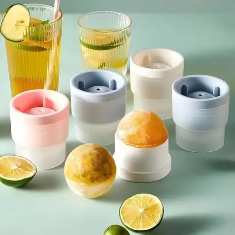 6-Pack Round Silicone Ice Ball Molds (6cm, 7.7cm x 7.2cm/2.5in Large) - Slow-Melt, Dishwasher Safe, Reusable Freezer Trays for Whiskey, Home Bar Accessories, Elegant and Practical Design for Fewer Refills, Entertaining Guests, Sohochic