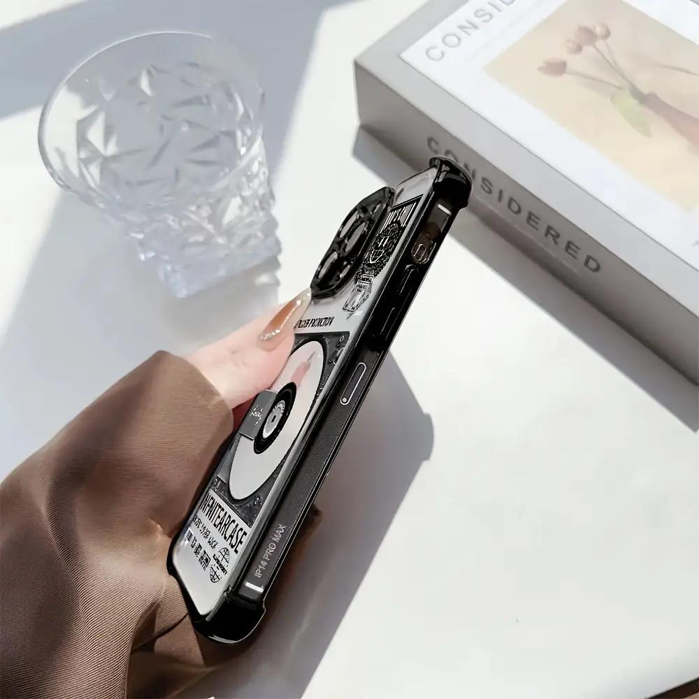 A Phone Cover Featuring a Timeless Vinyl Record Pattern, Compatible with for iphone Models 16, 15, 14, 13, 12, 11 Pro Max, X, XR, XS Max, 8, And 7 Plus, Comes with a Transparent Soft Back for Extra Drop Protection