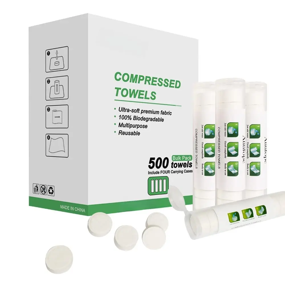 Compressed Towel Camping Hiking Bulk Pack 500Count | Travel  Clean Towels  Tissues