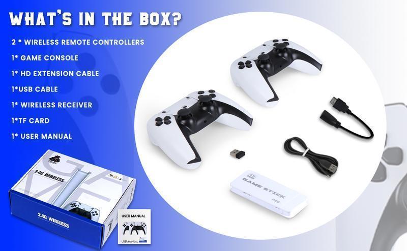 Mass Games Retro Game Console with 40000+ Built-in Games 19 Emulators 2 Wireless Controllers 4K Output & 64GB SD Card Perfect for Kids & Adults - Portable Gaming System,TikTokShopBlackFriday