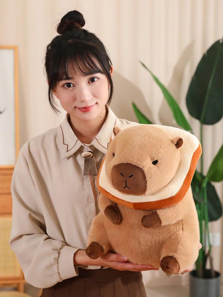 Capybara Plush Toy Simulation Capibara Unicorn Dinosaur Dress Boba Bread Fruit Food Decor Birds Bubble