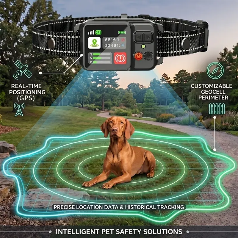 GPS Wireless Dog Fence System, Adjustable 49-6561ft Invisible Electric Fence for Dogs, 3 Training Modes Beep Vibration Shock, Rechargeable Pet Containment Collar for Small Medium Large Dogs, Outdoor Yard Boundary Training & Escape Prevention
