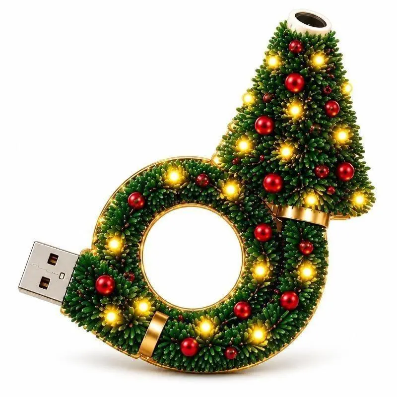 2026 New USB Plug-In Christmas Projector Night Light – 6 Holiday Patterns, Warm LED Christmas Tree Projection Lamp for Bedroom, Party & Holiday Gift