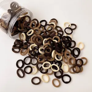 Kids Mini Thumb Hair Scrunchies, Gentle No Pull Basic Hair Bands for Girls, Small Terry Cloth Colorful Ponytail Hair Ties