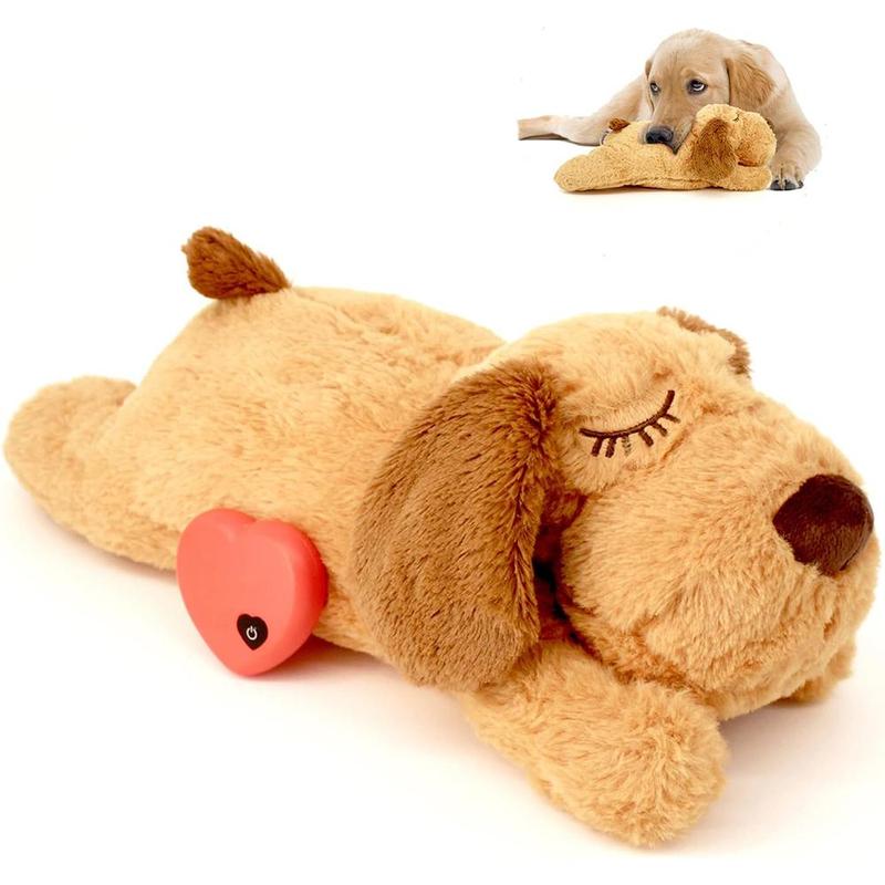Dog Anxiety Companion Sleep Simulation Heartbeat Plush Toy, Calming Plush for Aggressive Chewers, Durable Chew Toy, Cute Dog Plush for Calming, Pet Chew & Interactive Toy, Dog & Cat Accessories