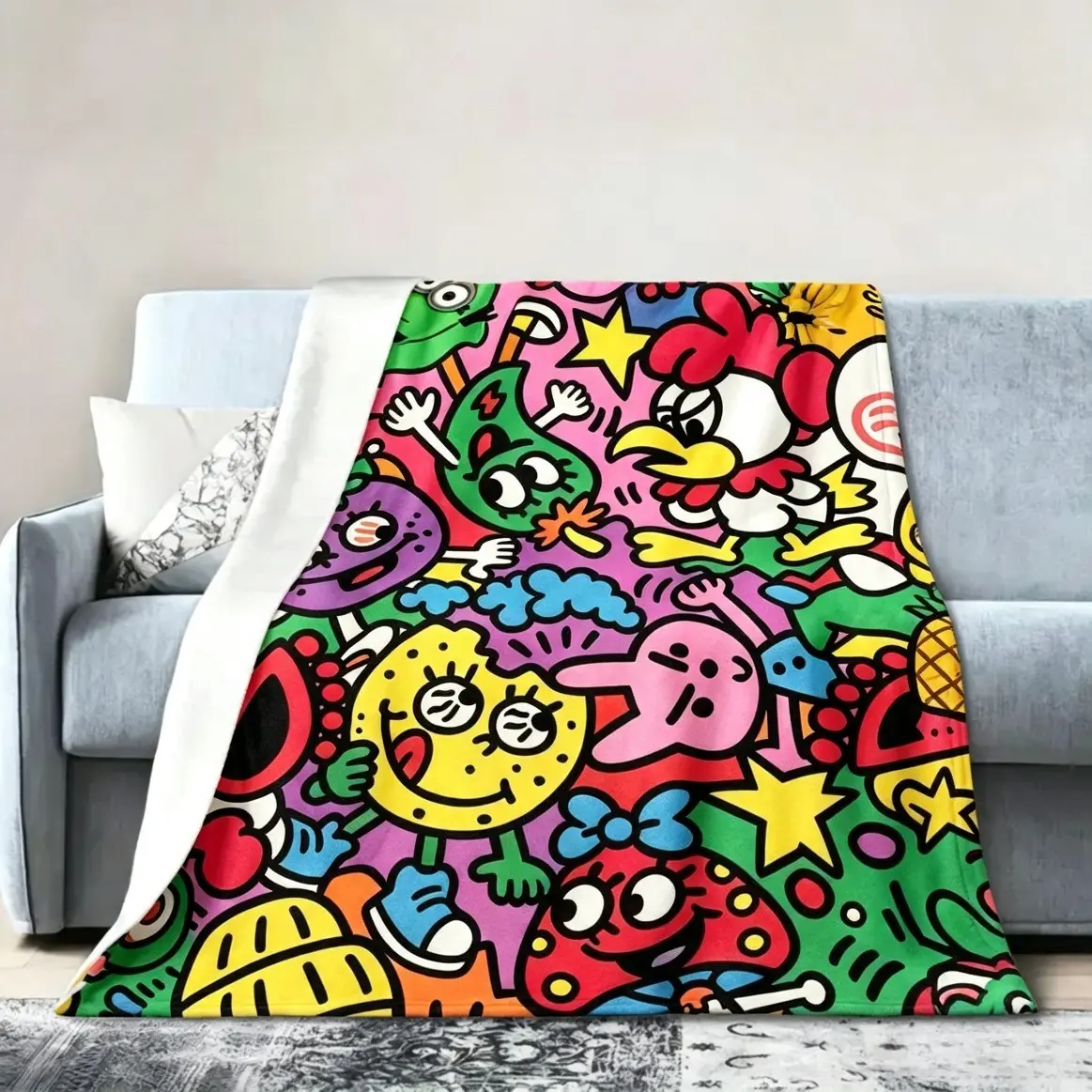 Hysteric Mini Soft Flannel Throw Blanket for Adults and Kids, Lightweight Breathable Summer Cooling Blanket for Sofa Naps, Home Travel and Cozy Decor, Cooling Blankets and Bedding