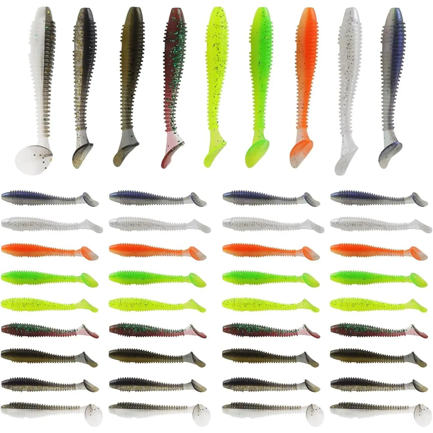 Soft Plastic Lures, Paddle Tail Swim Baits, Swim Baits for Bass Fishing, Paddle Tail, Crappie Lures