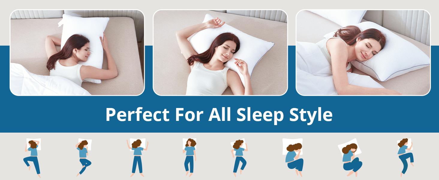 Pillows Queen Size Set of 4, Bed Pillows for Side, Back, and Stomach Sleepers - Oeko-Tex Certified Supportive Down Alternative Plump Filling - Hotel Quality and Machine Washable, 4 Pack