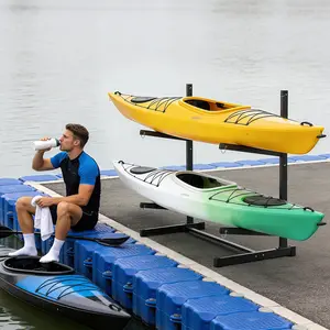 Heavy-Duty Industrial Kayak Storage Rack Stand , 2/3/4Tier Freestanding Bracket, Carbon Steel for Kayaks, Canoes, SUPs and Paddleboards, Indoor, Outdoor, Garage , Durable Nautical Hardware Support