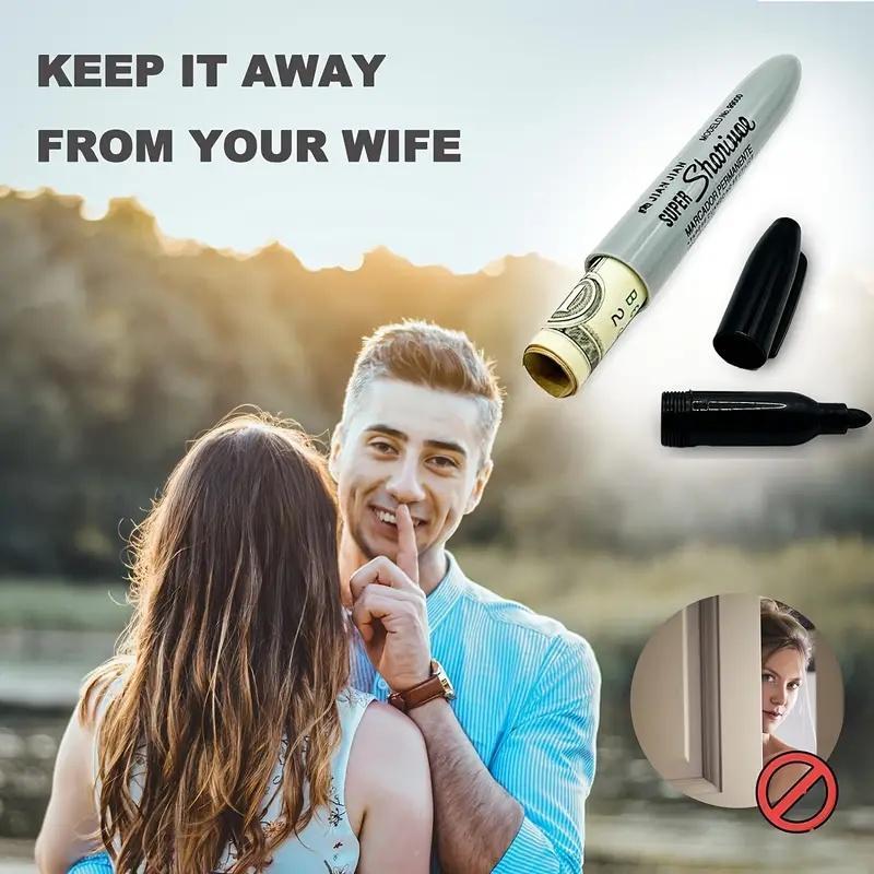 Transfer Safe Marker Pen, 1 Count Plastic Waterproof Marker Pen, Permanent Oil Marker Hidden Secret Storage Tool, Fun Gift for Family and Friend, Dual Tip Marker, Multipurpose Marker Pen, Stationery Supplies