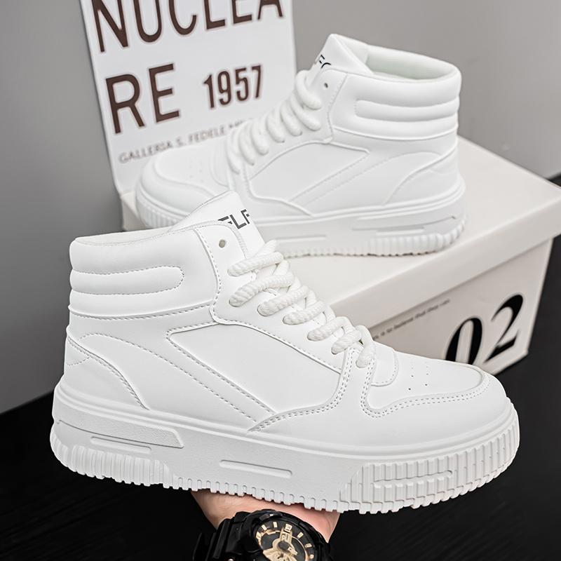 (New)High-Top Thick-Soled Sneakers |      Couple'S Shoes with Fabric Upper, Rubber Sole, and Multiple Closure Options(Gift)11